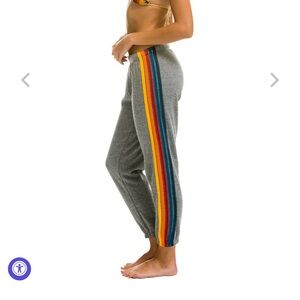 Aviator nation 5 stripe sweatpants size small grey heather.